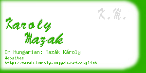 karoly mazak business card